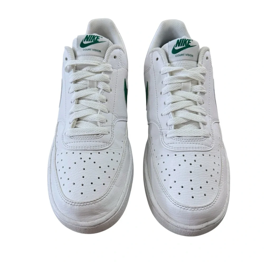 NIKE Court Vision Low Next Nature White Green Lace Up Men’s Athletic Shoe 8.5